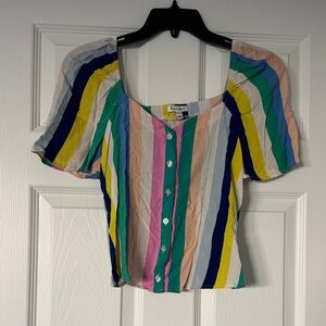 love, Fire Multicolor Striped Blouse